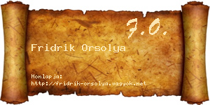 Fridrik Orsolya névjegykártya