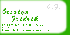 orsolya fridrik business card
